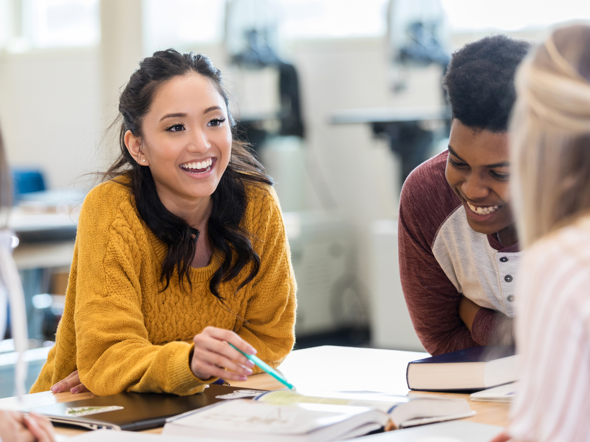 Students working together.